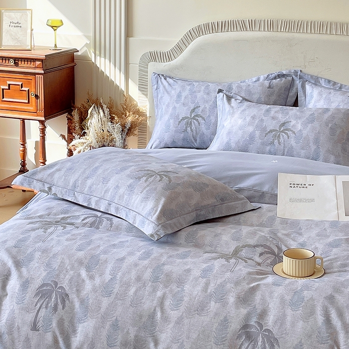 91家纺网 家纺一手货源 找家纺 梧桐树 2026新款高支密全棉纯棉印花四件套 A606热带雨林