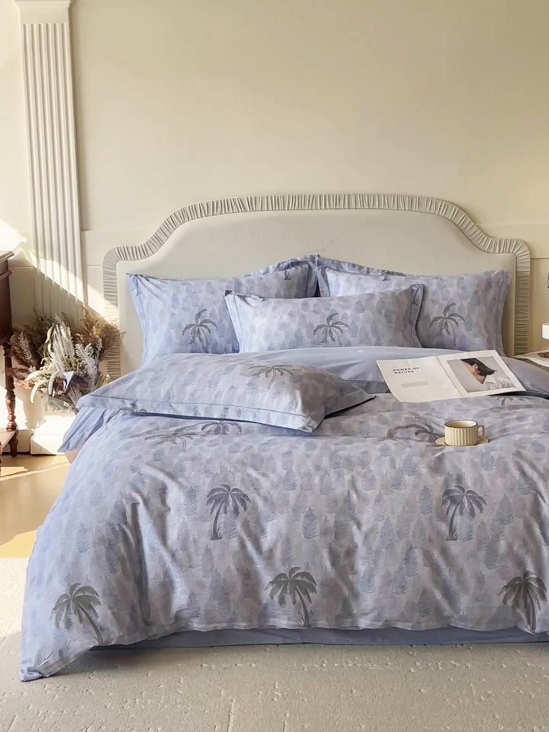 91家纺网 家纺一手货源 找家纺 梧桐树 2026新款高支密全棉纯棉印花四件套 A606热带雨林