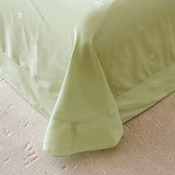 91家纺网 家纺一手货源 找家纺 梧桐树 2026新款高支密全棉纯棉印花四件套 A607风之羽绿