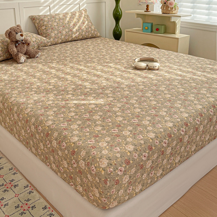 91家纺网 家纺一手货源 找家纺 小桃姐家纺 2025新款超柔印花云感泡芙双层纱床笠单件床笠二三件套 晚月