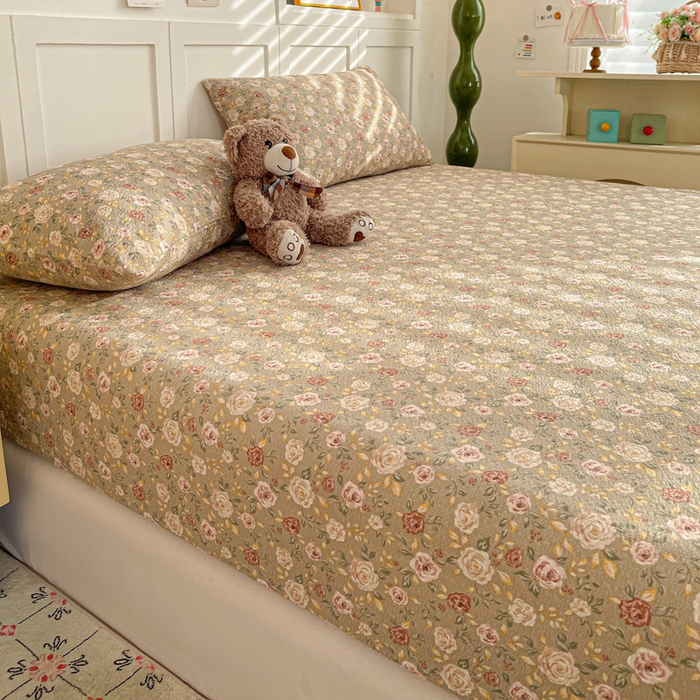 91家纺网 家纺一手货源 找家纺 小桃姐家纺 2025新款超柔印花云感泡芙双层纱床笠单件床笠二三件套 晚月