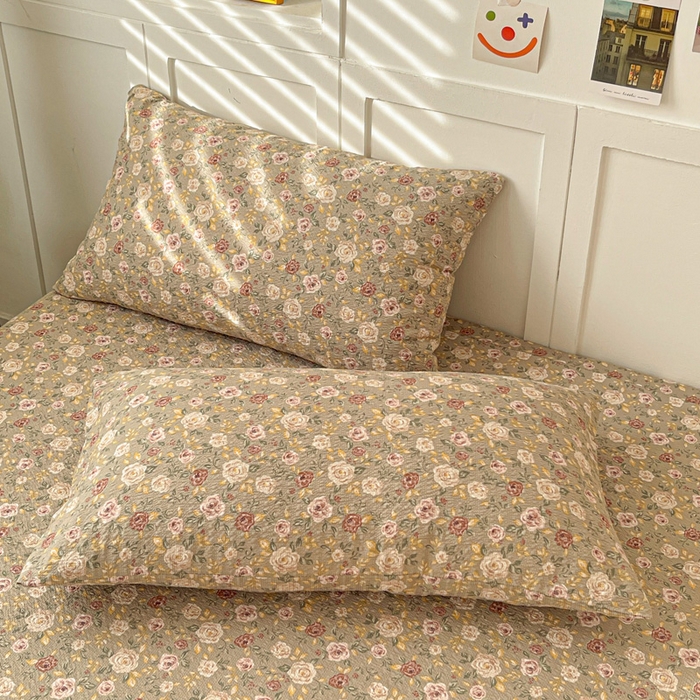 91家纺网 家纺一手货源 找家纺 小桃姐家纺 2025新款超柔印花云感泡芙双层纱床笠单件床笠二三件套 晚月