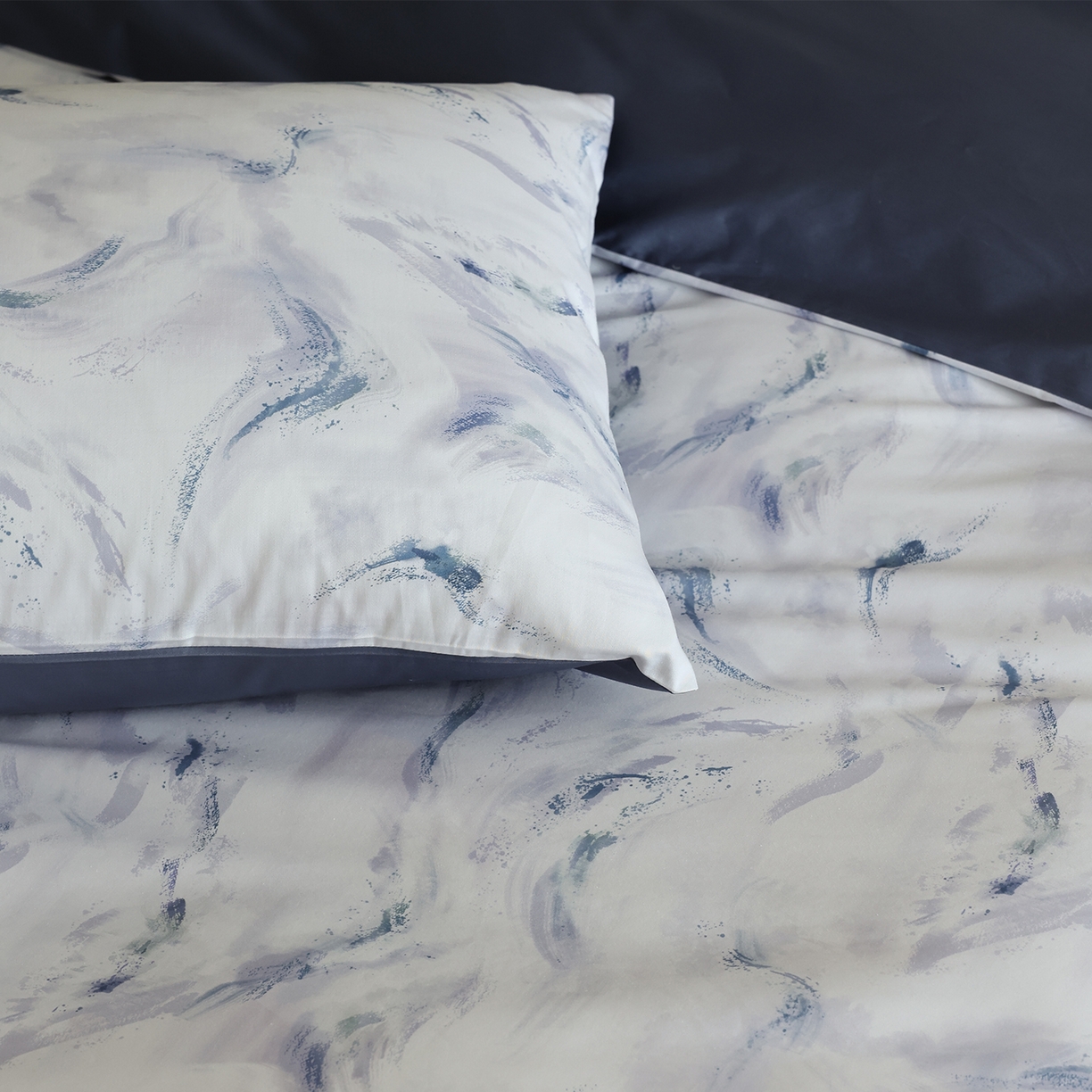 91家纺网 家纺一手货源 找家纺 （总）ONE TWO ONE 121 【会员-20】【控价商品】【提供买家秀】【专版花型】2026新款100s长绒棉全棉床上用品数码印花四件套-听潮絮语