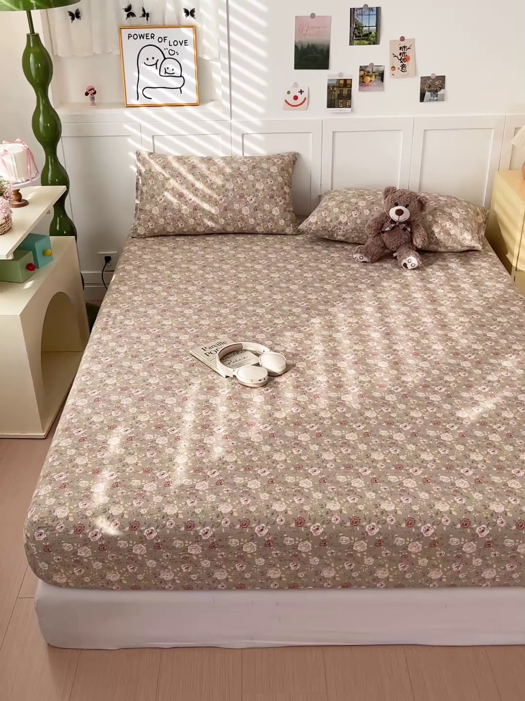 91家纺网 家纺一手货源 找家纺 小桃姐家纺 2025新款超柔印花云感泡芙双层纱床笠单件床笠二三件套 晚月