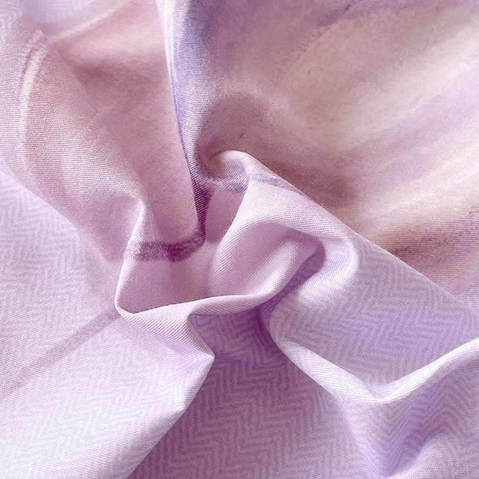 91家纺网 家纺一手货源 找家纺 梧桐树 2026新款高支密全棉纯棉印花四件套 A608静待花开紫