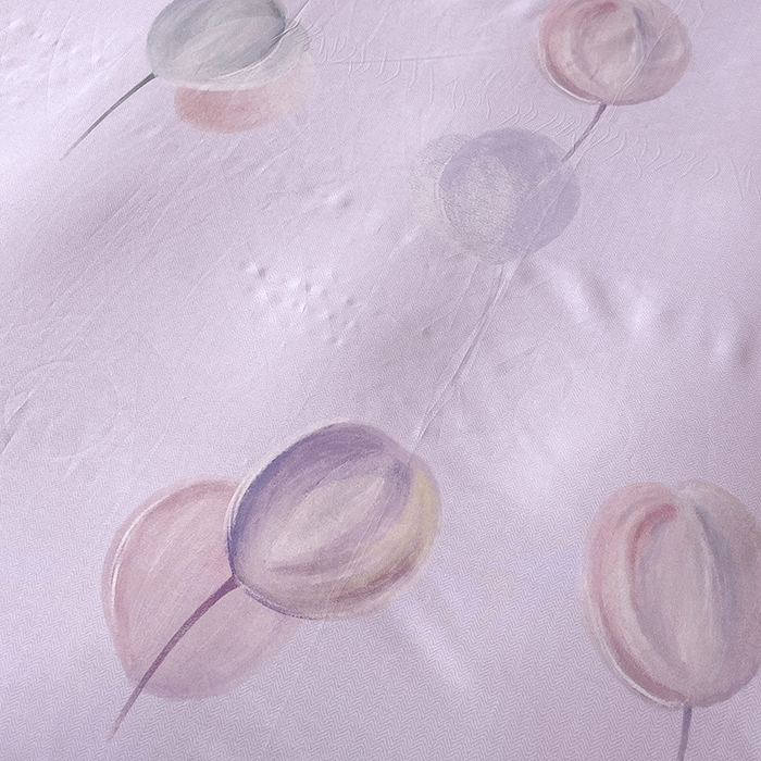 91家纺网 家纺一手货源 找家纺 梧桐树 2026新款高支密全棉纯棉印花四件套 A608静待花开紫