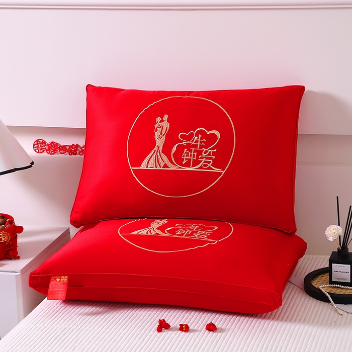 91家纺网 家纺一手货源 找家纺 （总）红柳枕芯 2026新款全棉婚庆热熔枕枕头枕芯