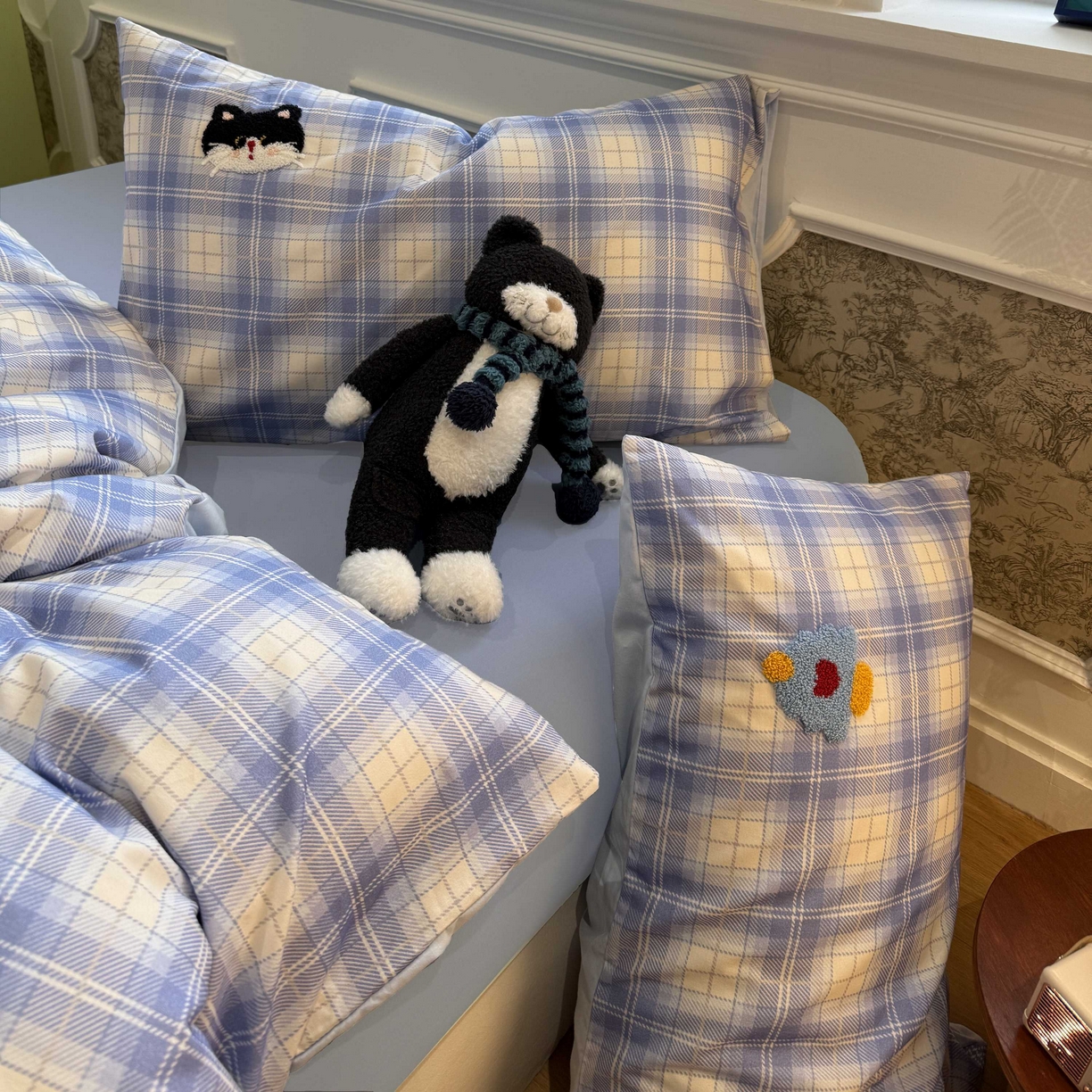 91家纺网 家纺一手货源 找家纺 珺柔家纺 2026新款全棉纯棉四件套 耳机小猫