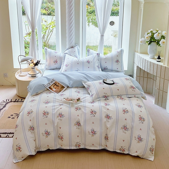 梧桐树 2026新款高支密全棉纯棉印花四件套 A616春溪