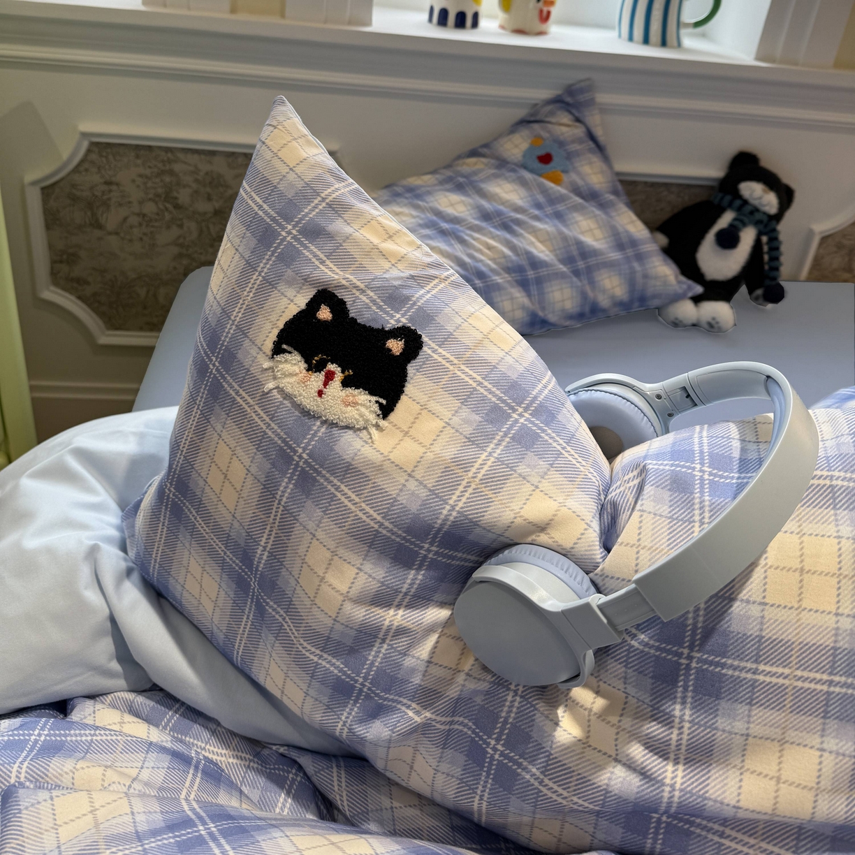 91家纺网 家纺一手货源 找家纺 珺柔家纺 2026新款全棉纯棉四件套 耳机小猫