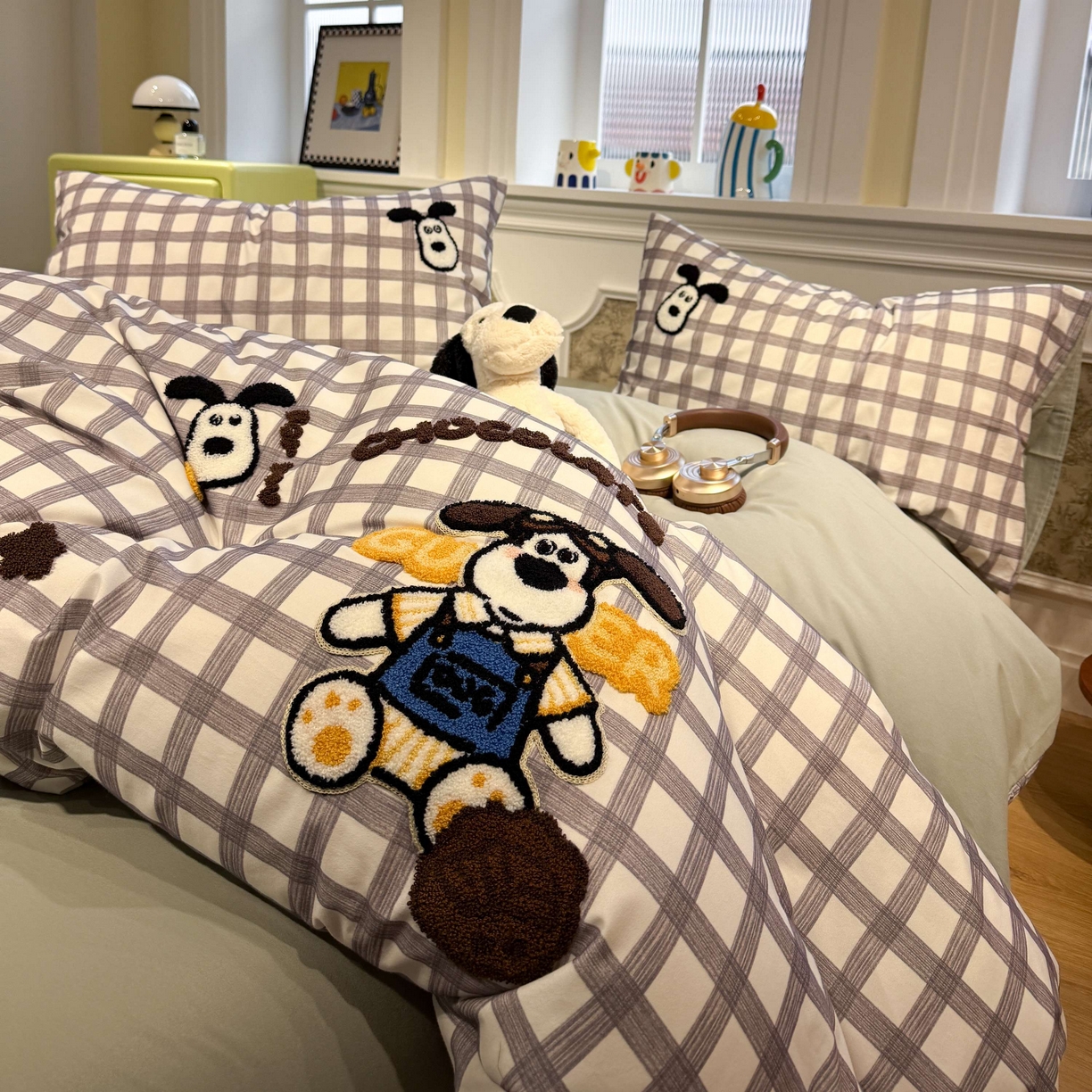 91家纺网 家纺一手货源 找家纺 珺柔家纺 2026新款全棉纯棉四件套 哈皮狗