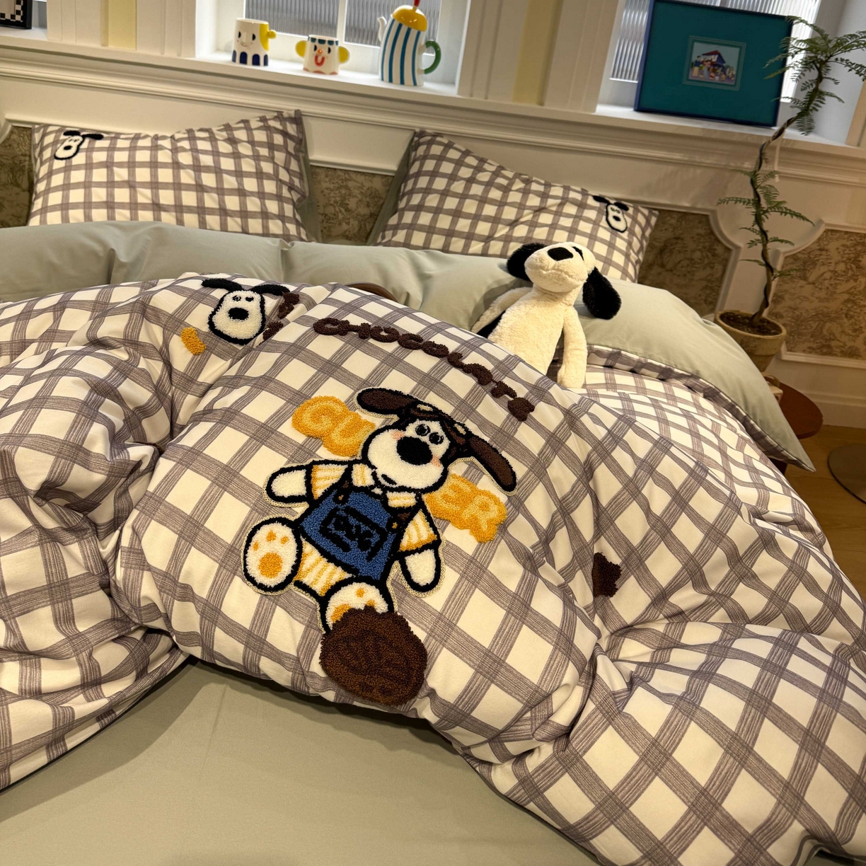 91家纺网 家纺一手货源 找家纺 珺柔家纺 2026新款全棉纯棉四件套 哈皮狗