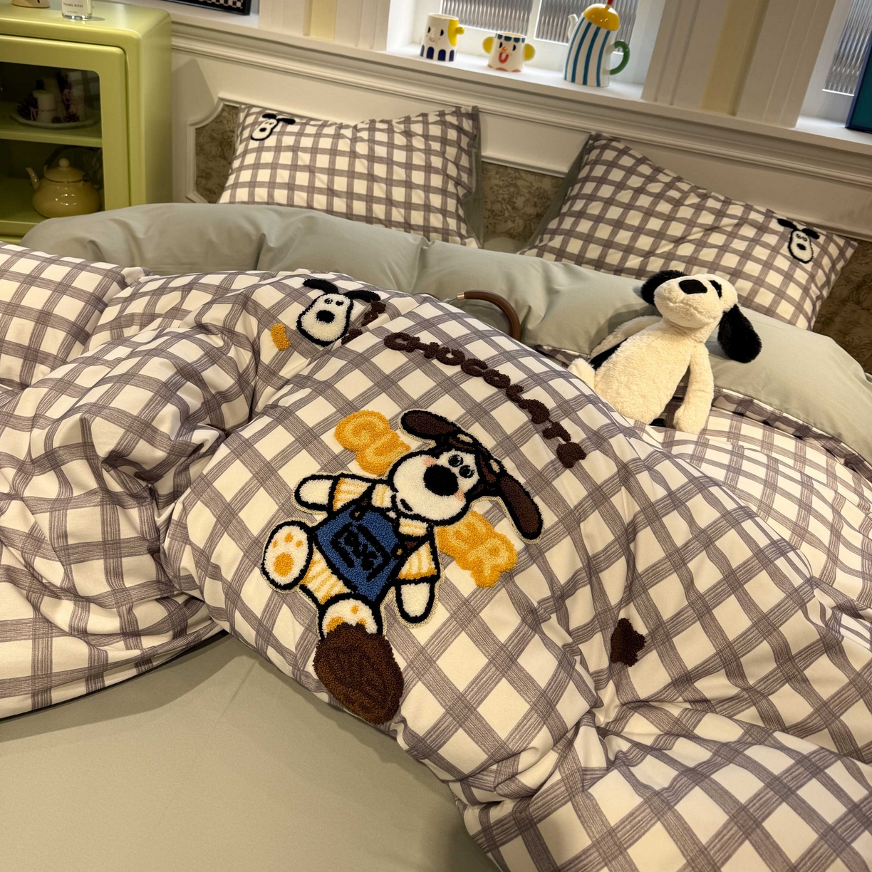 91家纺网 家纺一手货源 找家纺 珺柔家纺 2026新款全棉纯棉四件套 哈皮狗