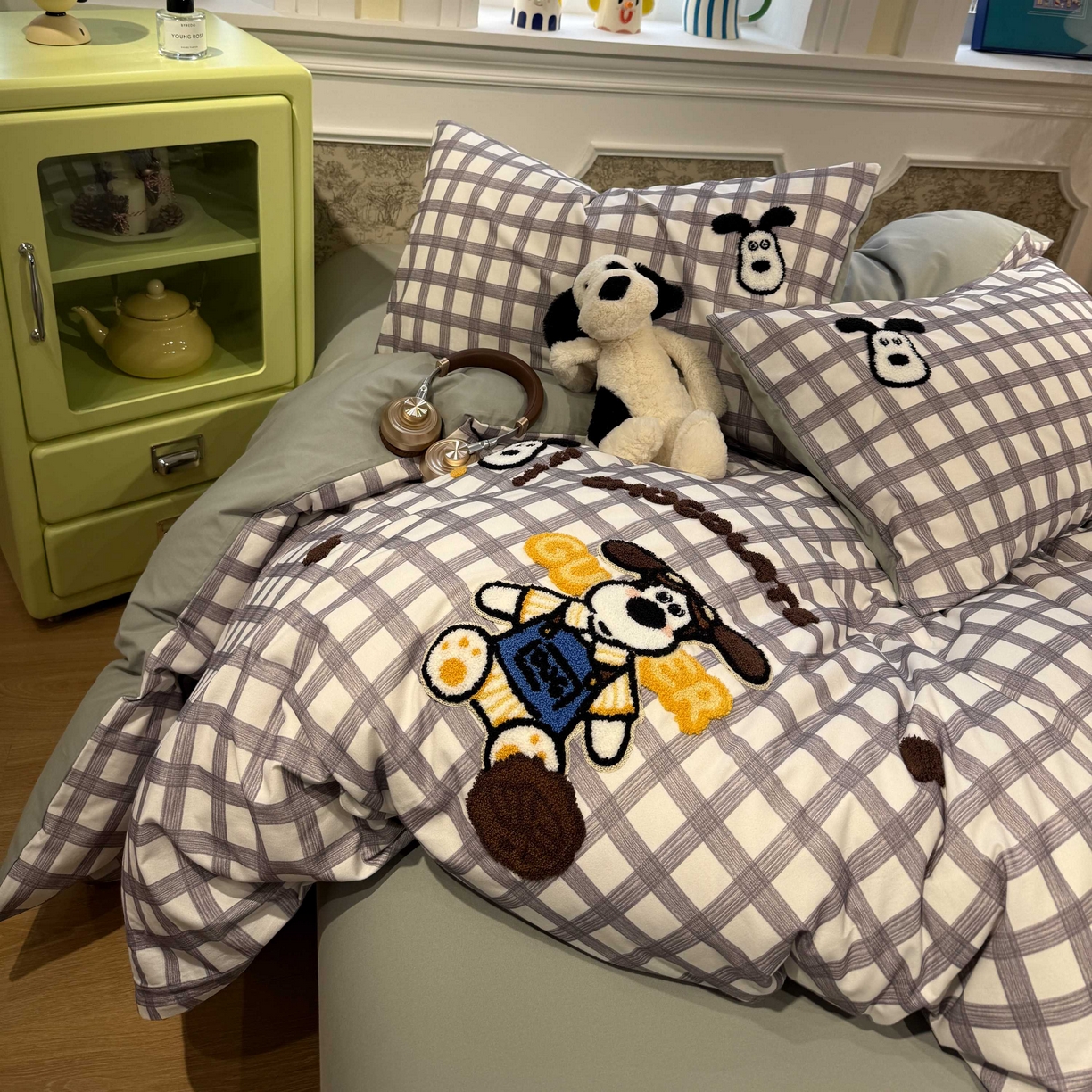 91家纺网 家纺一手货源 找家纺 珺柔家纺 2026新款全棉纯棉四件套 哈皮狗