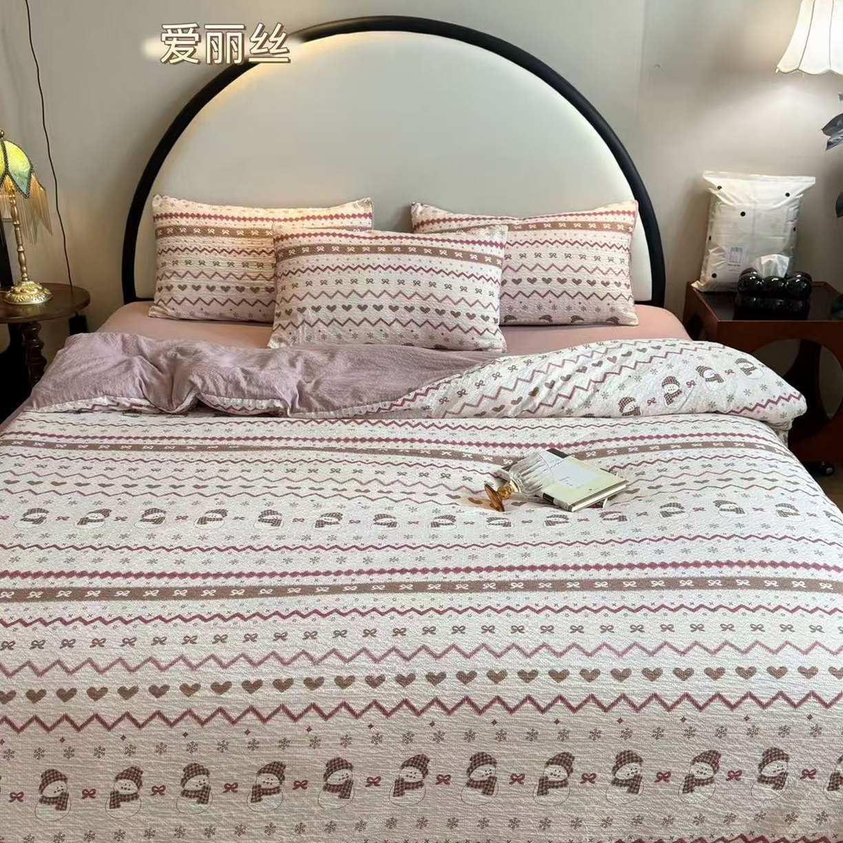 91家纺网 家纺一手货源 找家纺 美丽坊 2026新款爆款韩版泡泡纱四件套 爱丽丝