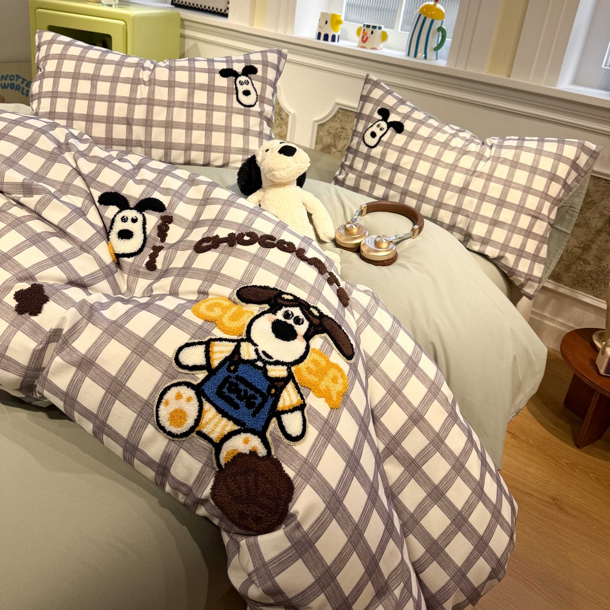 91家纺网 家纺一手货源 找家纺 珺柔家纺 2026新款全棉纯棉四件套 哈皮狗