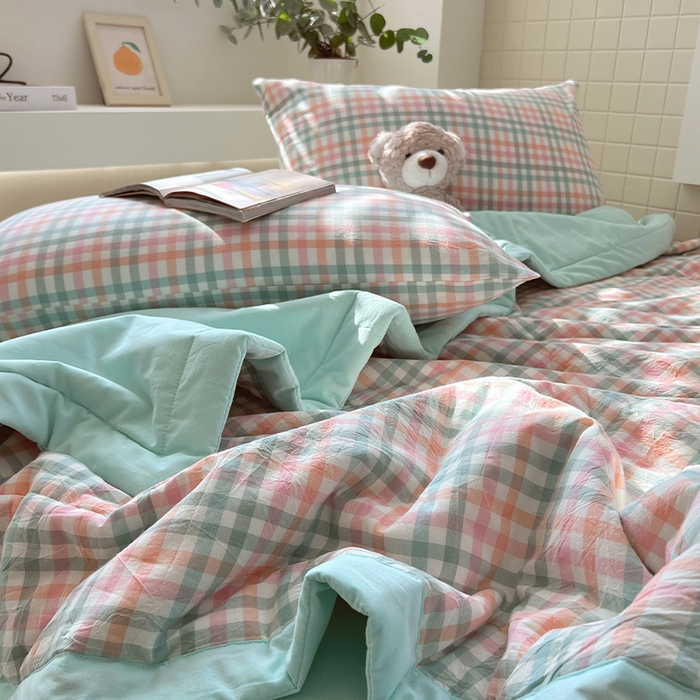 91家纺网 家纺一手货源 找家纺 （总）春皖家纺 2026春夏新款全棉色织水洗棉夏被夏凉被空调被-云恋系列