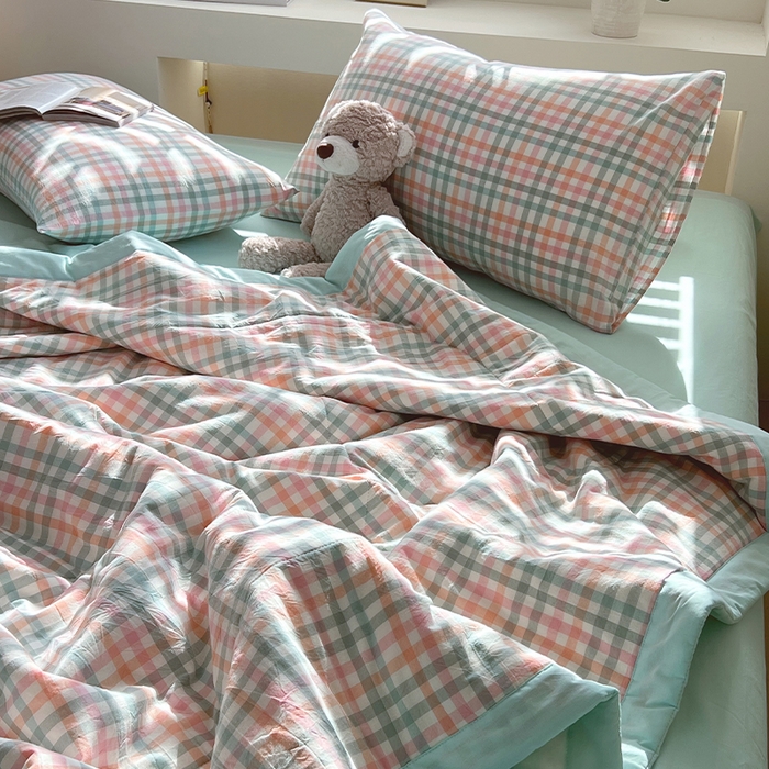 91家纺网 家纺一手货源 找家纺 （总）春皖家纺 2026春夏新款全棉色织水洗棉夏被夏凉被空调被-云恋系列