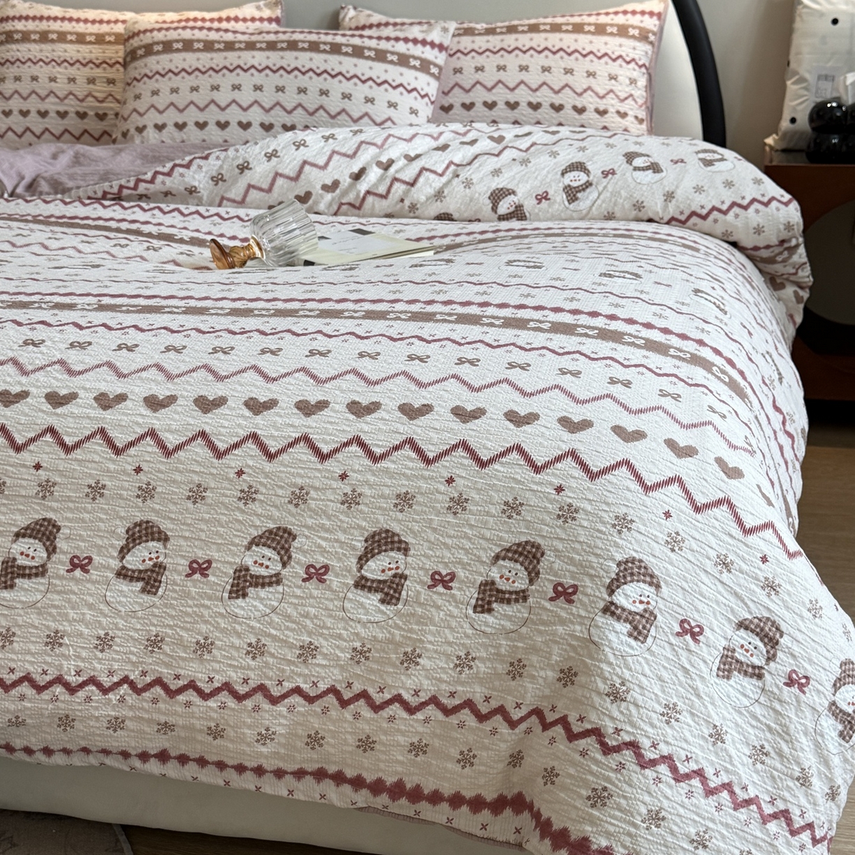 91家纺网 家纺一手货源 找家纺 美丽坊 2026新款爆款韩版泡泡纱四件套 爱丽丝