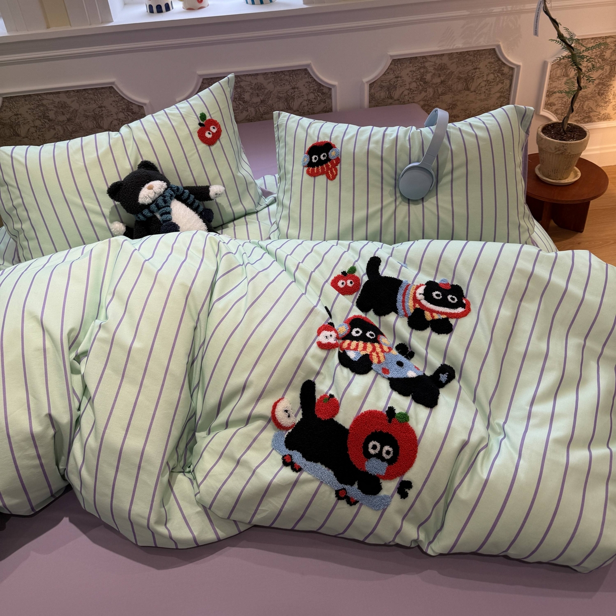 91家纺网 家纺一手货源 找家纺 珺柔家纺 2026新款全棉纯棉四件套 快乐精灵