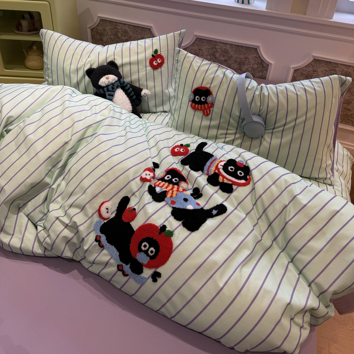 91家纺网 家纺一手货源 找家纺 珺柔家纺 2026新款全棉纯棉四件套 快乐精灵