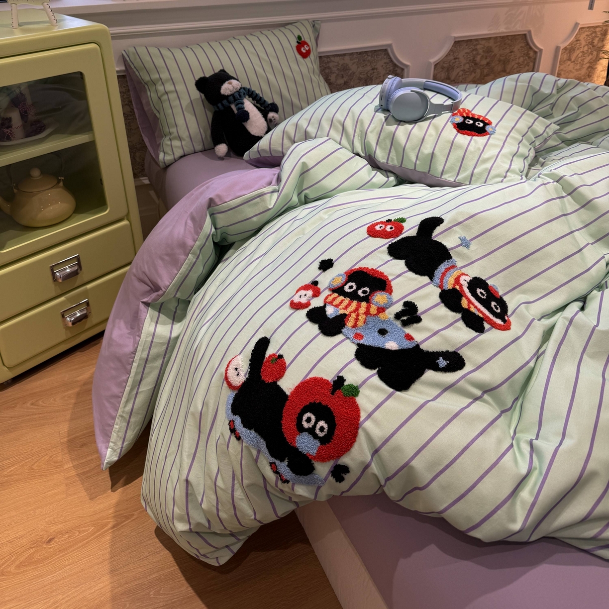 91家纺网 家纺一手货源 找家纺 珺柔家纺 2026新款全棉纯棉四件套 快乐精灵