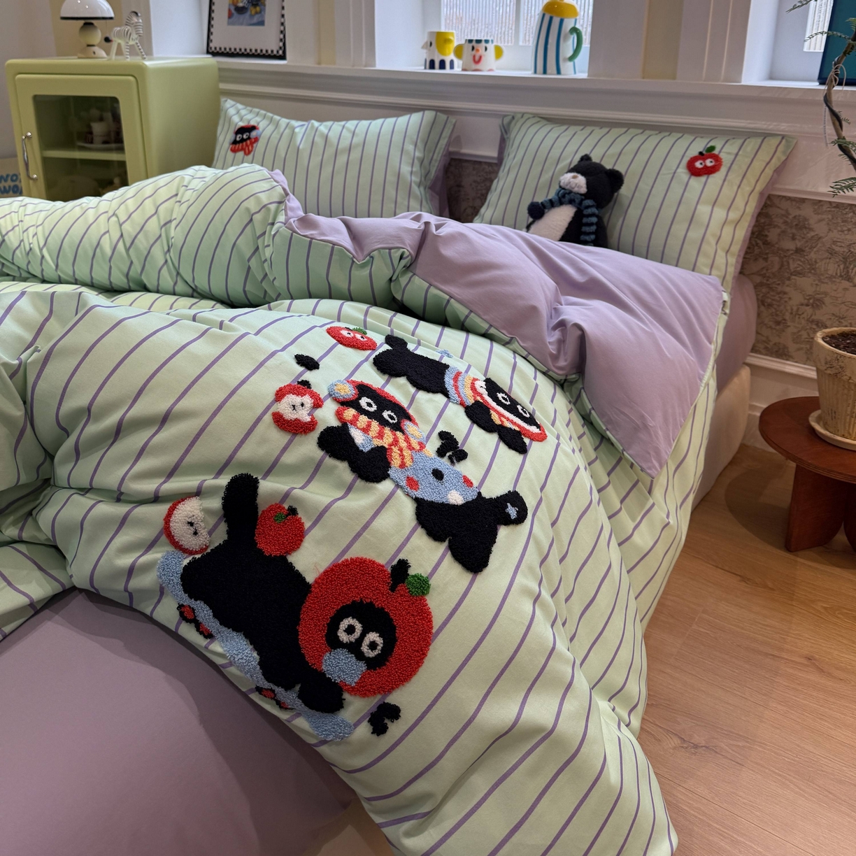 91家纺网 家纺一手货源 找家纺 珺柔家纺 2026新款全棉纯棉四件套 快乐精灵