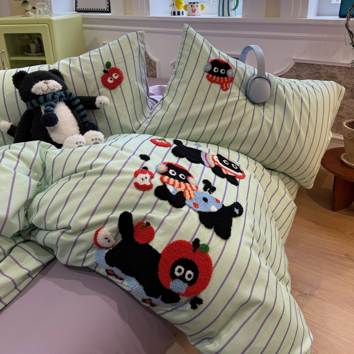 91家纺网 家纺一手货源 找家纺 珺柔家纺 2026新款全棉纯棉四件套 快乐精灵