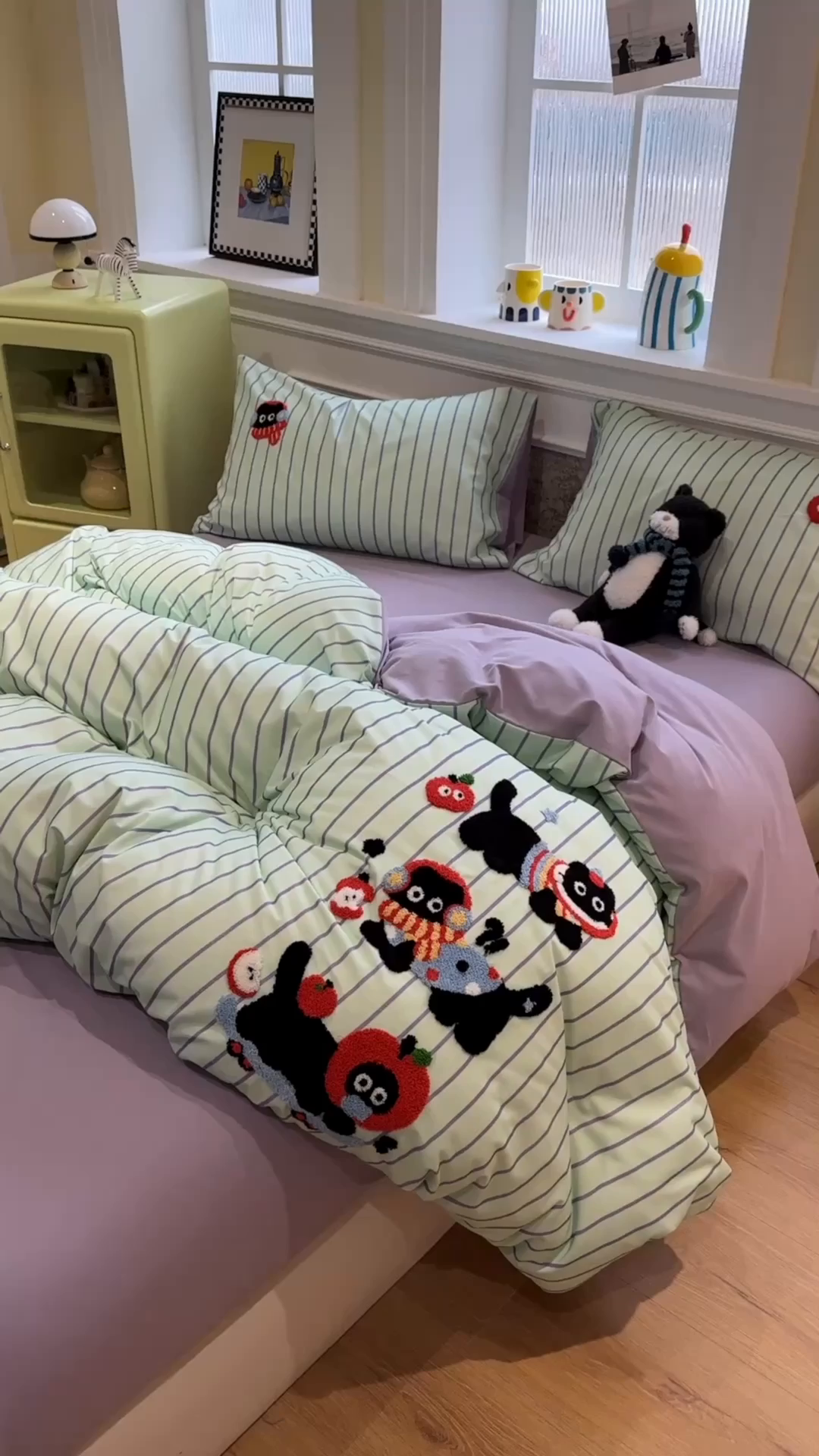 91家纺网 家纺一手货源 找家纺 珺柔家纺 2026新款全棉纯棉四件套 快乐精灵