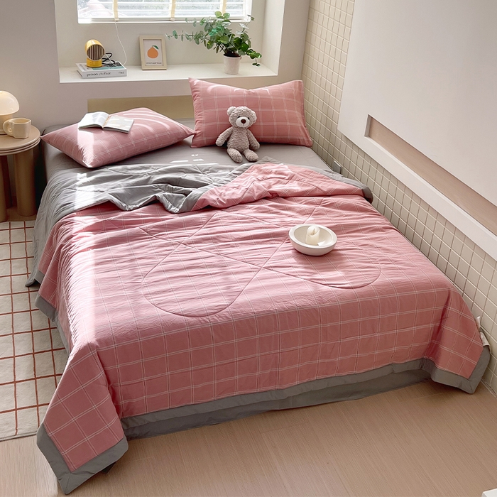 91家纺网 家纺一手货源 找家纺 （总）春皖家纺 2026春夏新款全棉色织水洗棉夏被夏凉被空调被-云恋系列