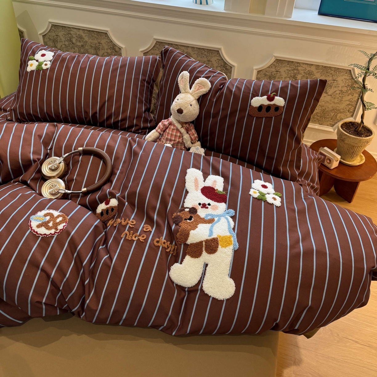 91家纺网 家纺一手货源 找家纺 珺柔家纺 2026新款全棉纯棉四件套 快乐兔