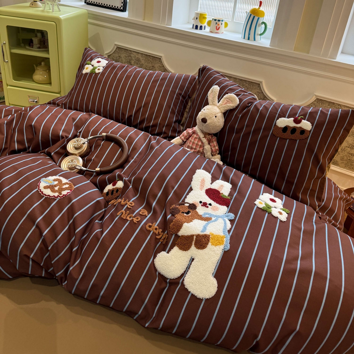 91家纺网 家纺一手货源 找家纺 珺柔家纺 2026新款全棉纯棉四件套 快乐兔