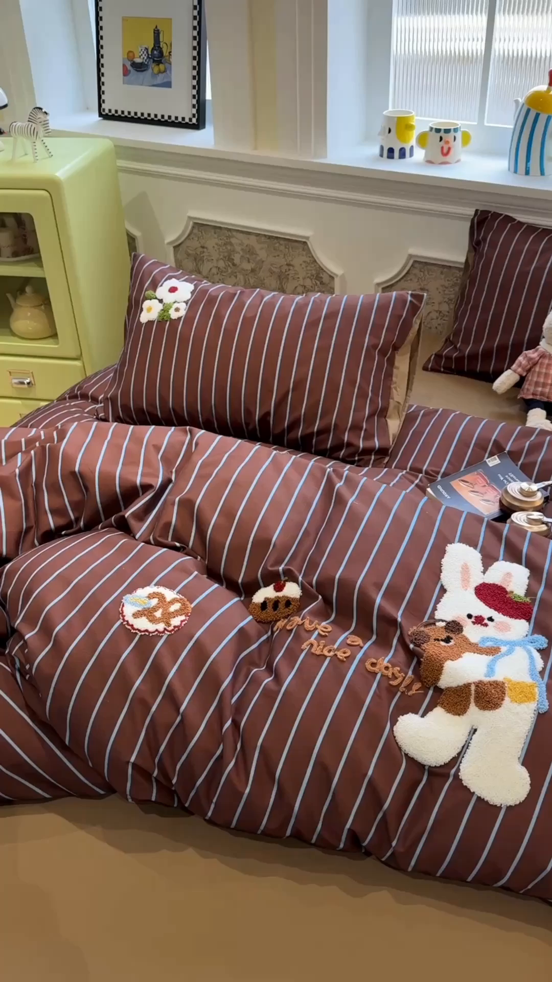 91家纺网 家纺一手货源 找家纺 珺柔家纺 2026新款全棉纯棉四件套 快乐兔