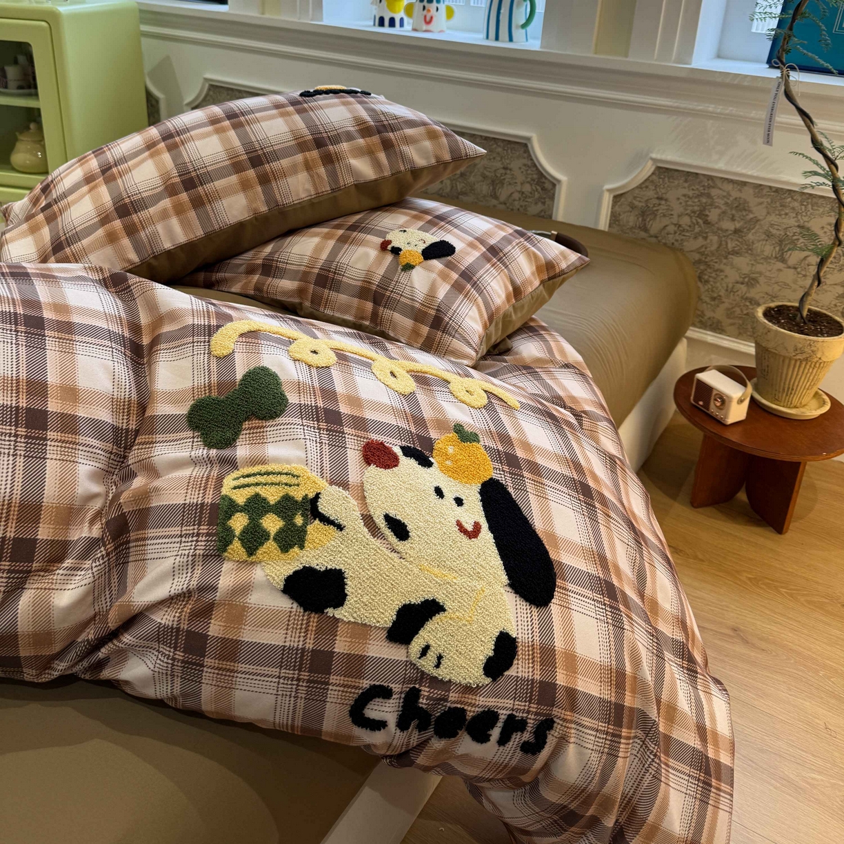 91家纺网 家纺一手货源 找家纺 珺柔家纺 2026新款全棉纯棉四件套 趴趴狗