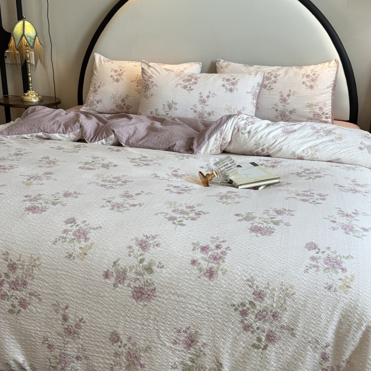 91家纺网 家纺一手货源 找家纺 美丽坊 2026新款爆款韩版泡泡纱四件套 杜若