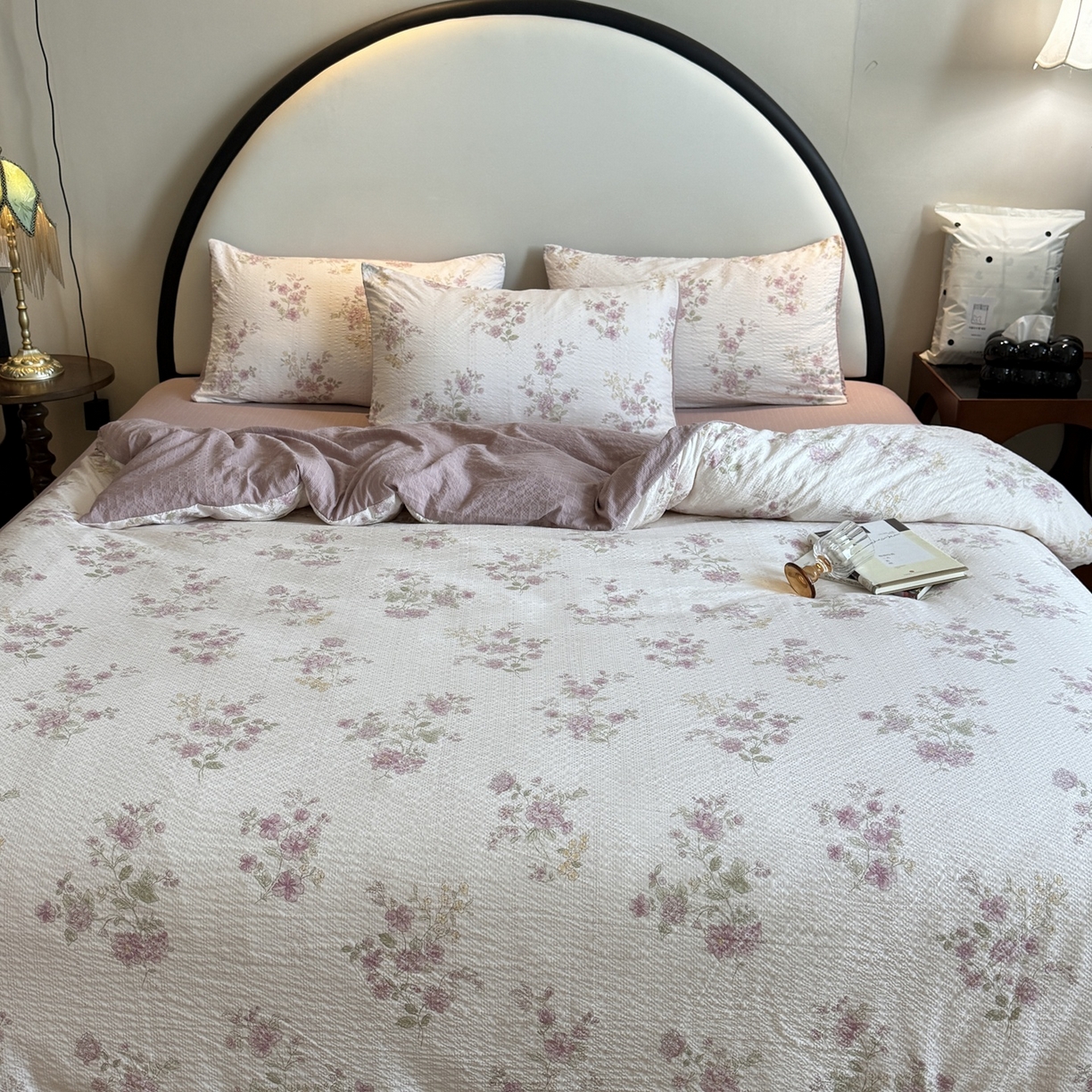 91家纺网 家纺一手货源 找家纺 美丽坊 2026新款爆款韩版泡泡纱四件套 杜若