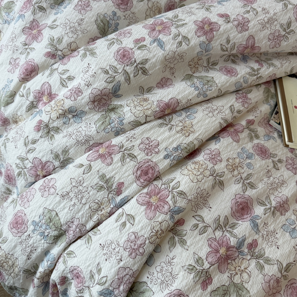 91家纺网 家纺一手货源 找家纺 美丽坊 2026新款爆款韩版泡泡纱四件套 朵蔓