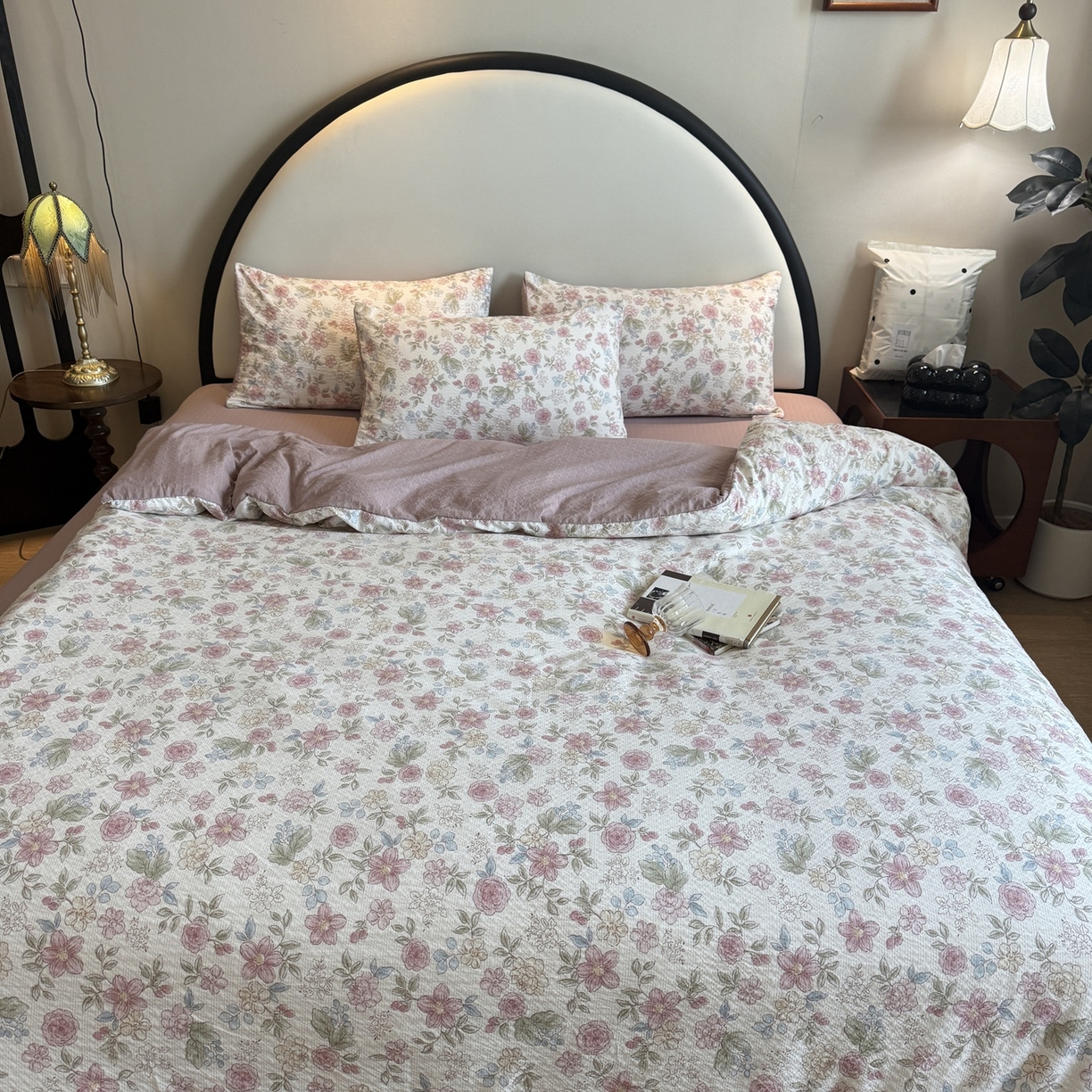 91家纺网 家纺一手货源 找家纺 美丽坊 2026新款爆款韩版泡泡纱四件套 朵蔓