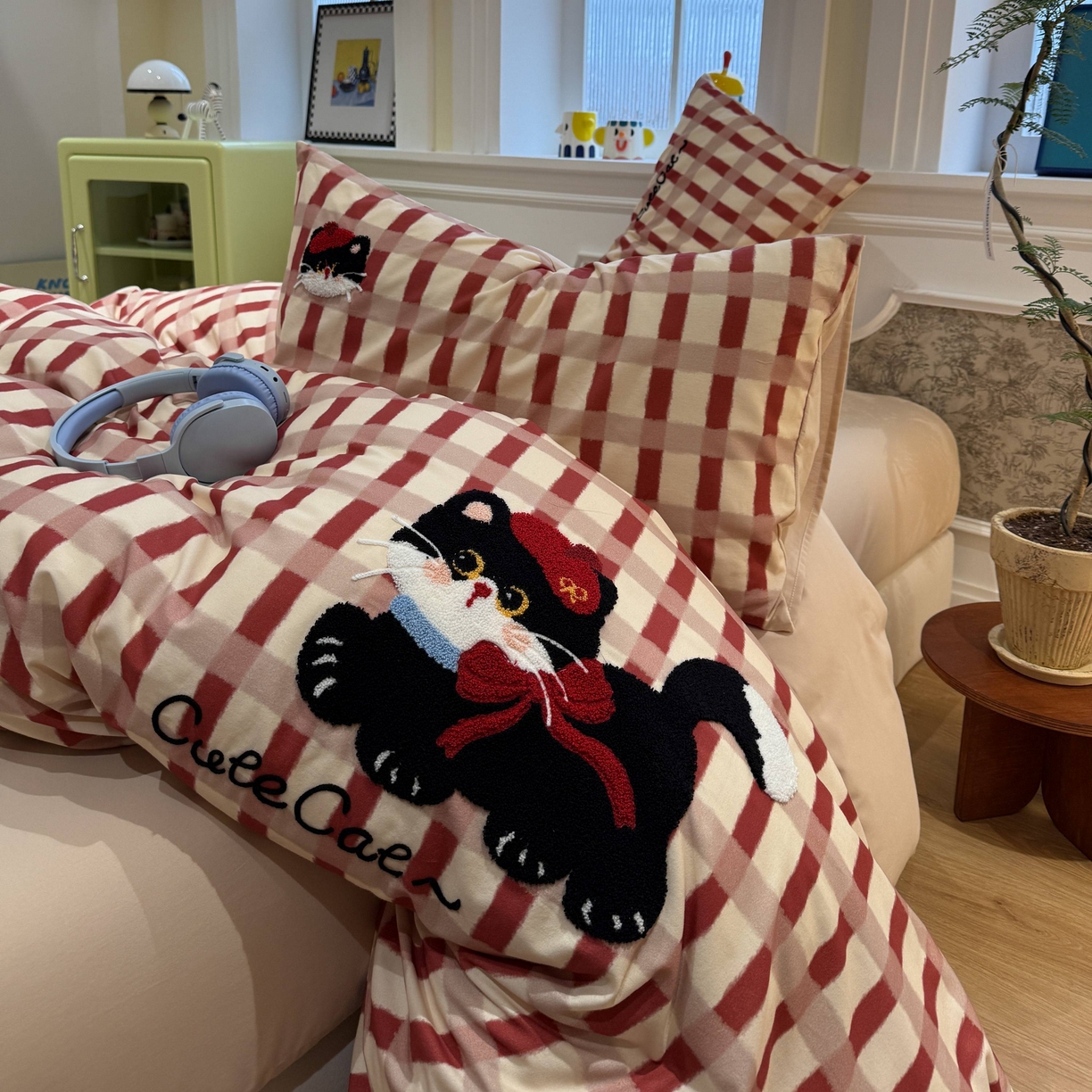 91家纺网 家纺一手货源 找家纺 珺柔家纺 2026新款全棉纯棉四件套 甜心小猫