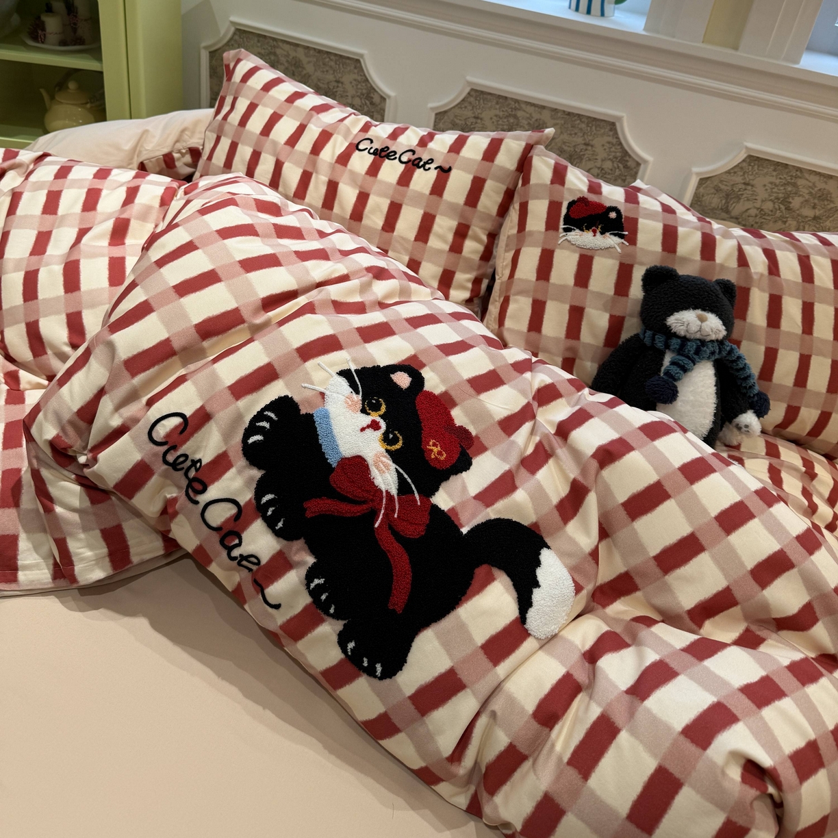 91家纺网 家纺一手货源 找家纺 珺柔家纺 2026新款全棉纯棉四件套 甜心小猫