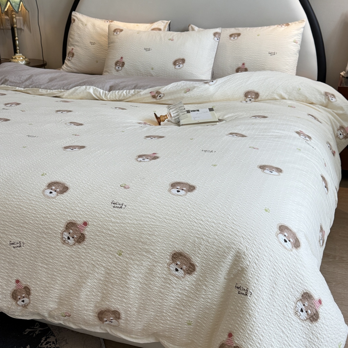 美丽坊 2026新款爆款韩版泡泡纱四件套 哈基米