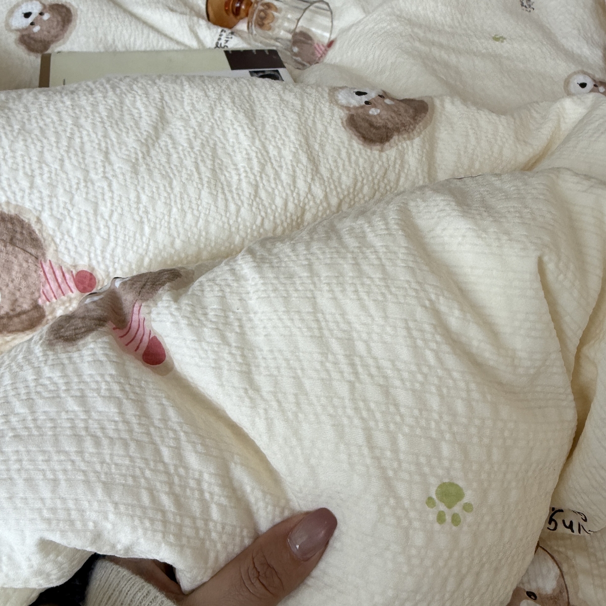 91家纺网 家纺一手货源 找家纺 美丽坊 2026新款爆款韩版泡泡纱四件套 哈基米