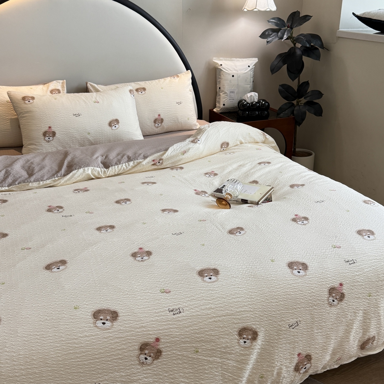 91家纺网 家纺一手货源 找家纺 美丽坊 2026新款爆款韩版泡泡纱四件套 哈基米