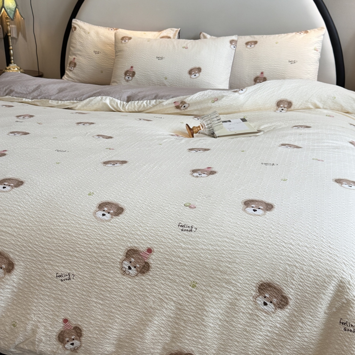 91家纺网 家纺一手货源 找家纺 美丽坊 2026新款爆款韩版泡泡纱四件套 哈基米