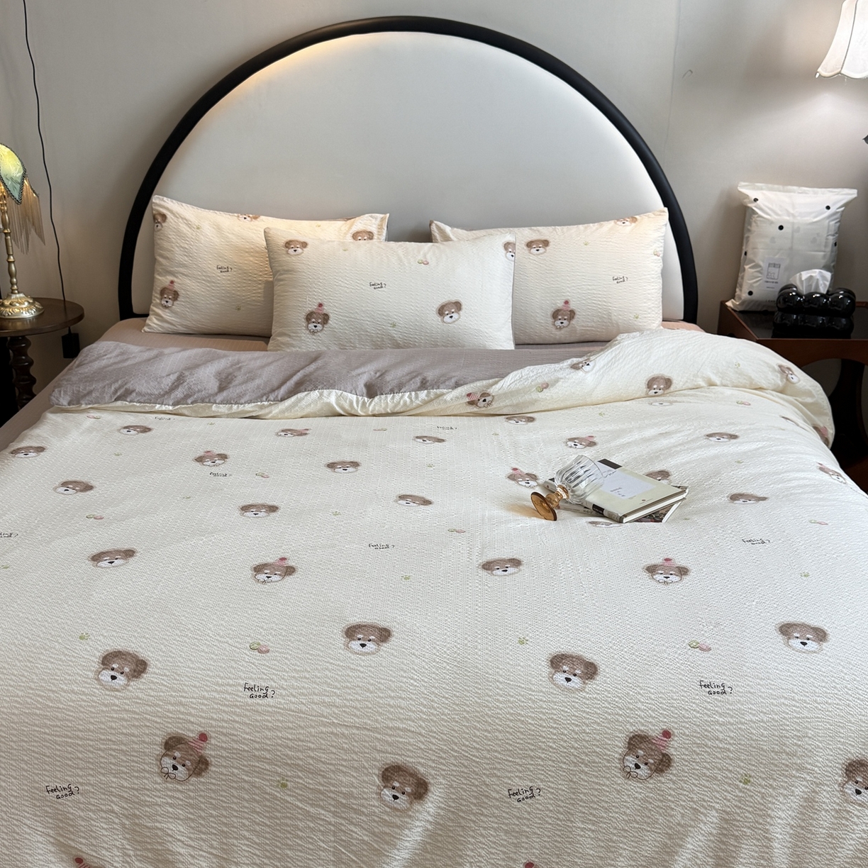 91家纺网 家纺一手货源 找家纺 美丽坊 2026新款爆款韩版泡泡纱四件套 哈基米