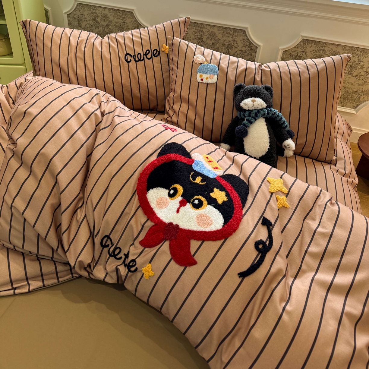 91家纺网 家纺一手货源 找家纺 珺柔家纺 2026新款全棉纯棉四件套 围巾猫