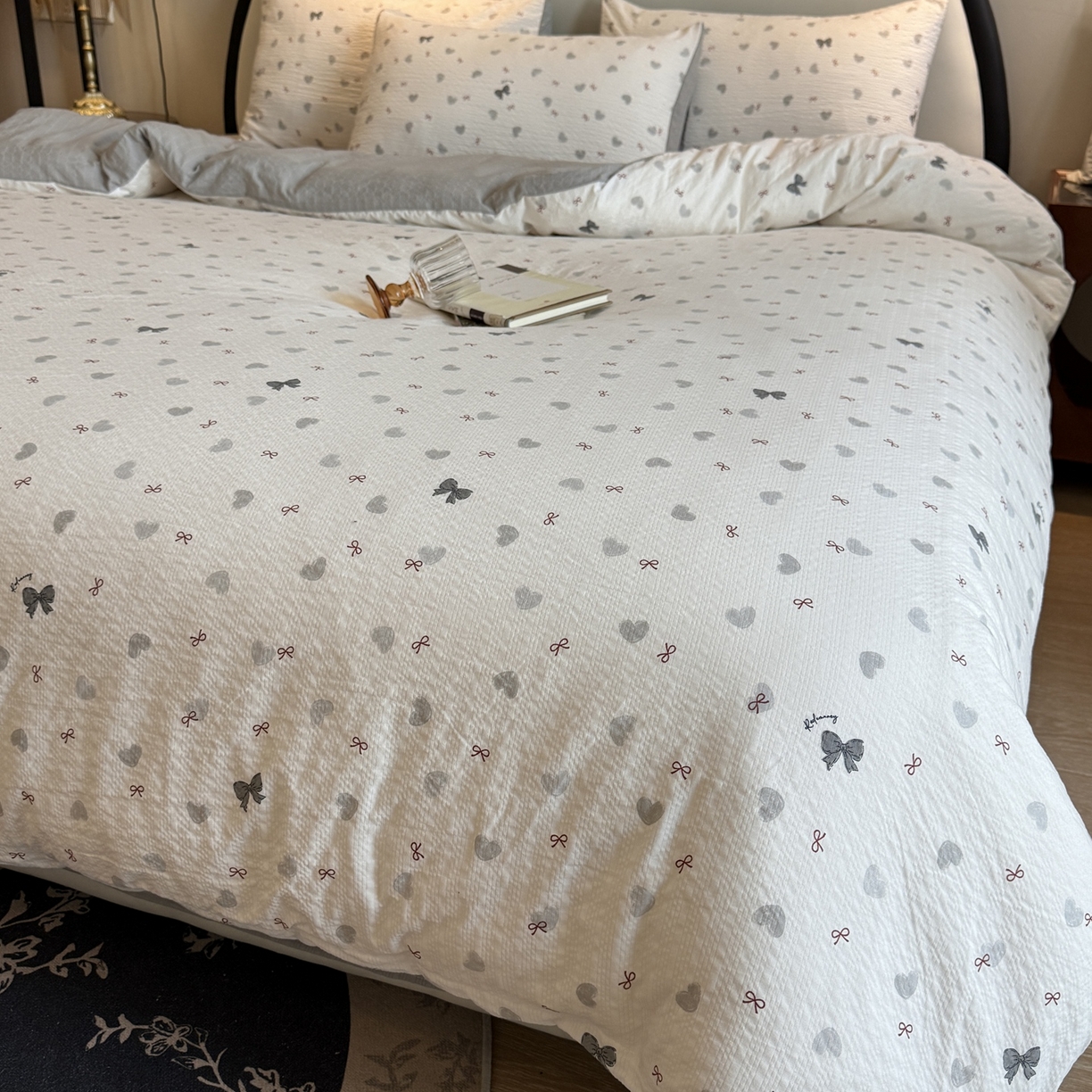 91家纺网 家纺一手货源 找家纺 美丽坊 2026新款爆款韩版泡泡纱四件套 海派甜心