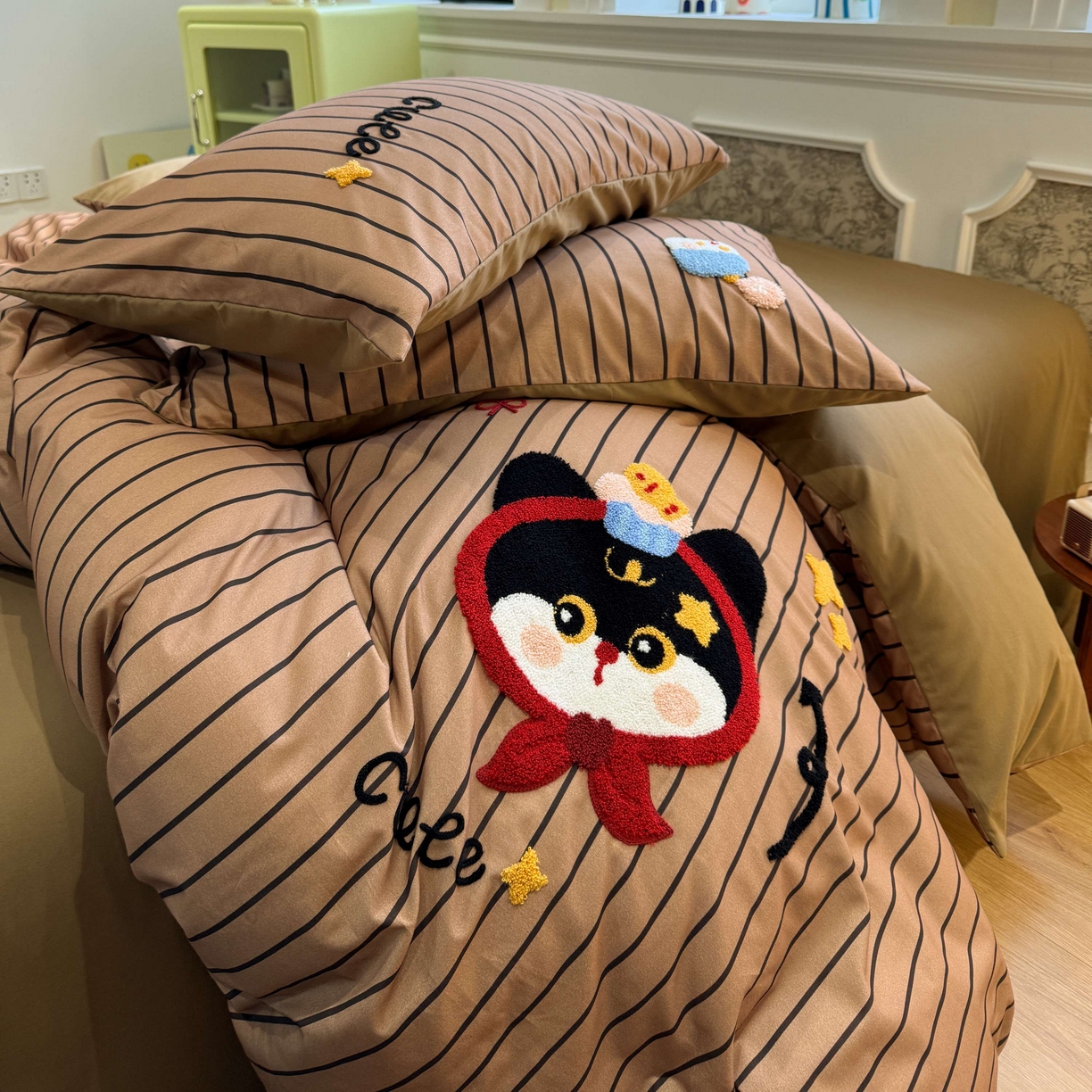 91家纺网 家纺一手货源 找家纺 珺柔家纺 2026新款全棉纯棉四件套 围巾猫