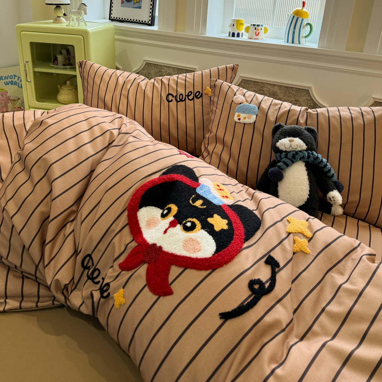 91家纺网 家纺一手货源 找家纺 珺柔家纺 2026新款全棉纯棉四件套 围巾猫