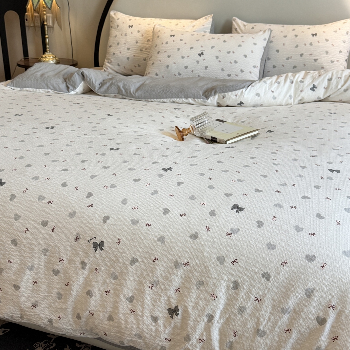 91家纺网 家纺一手货源 找家纺 美丽坊 2026新款爆款韩版泡泡纱四件套 海派甜心